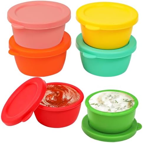 Webake Silicone Salad Dressing Container To Go, 1.6oz Mini Reusable