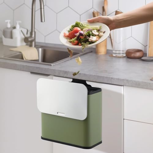 1.3 Gallon Kitchen Compost Bin with Lid – Odor Control Charcoal