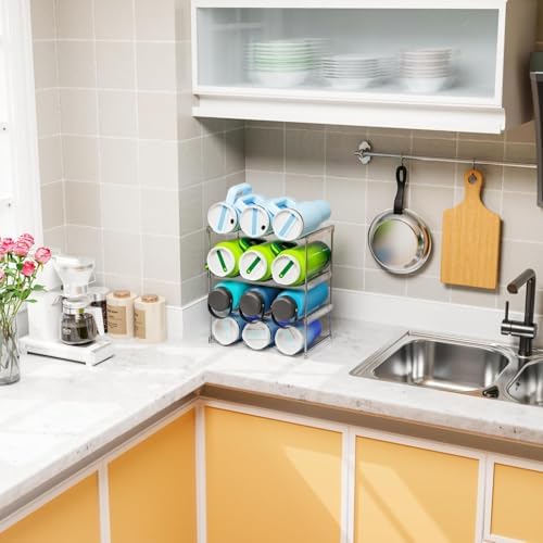 Yieach 2 Pack 2 Tier Stackable Water Bottle Organizer for Stanley,Yeti