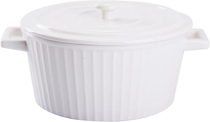 WHJY White Colorful Ceramic Casserole Dish by WHJY