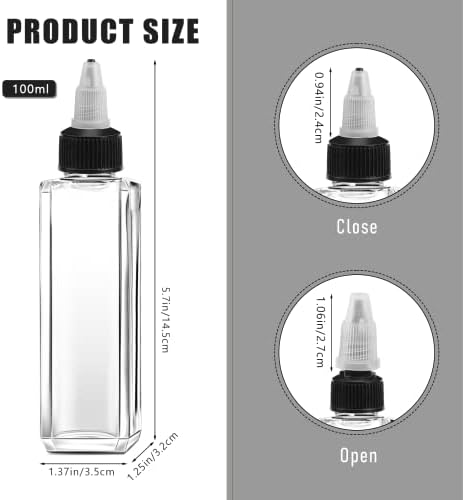 Sliverdew 4 Pcs Oil Squeeze Bottles 3.4 OZ Empty Bottles with Twist
