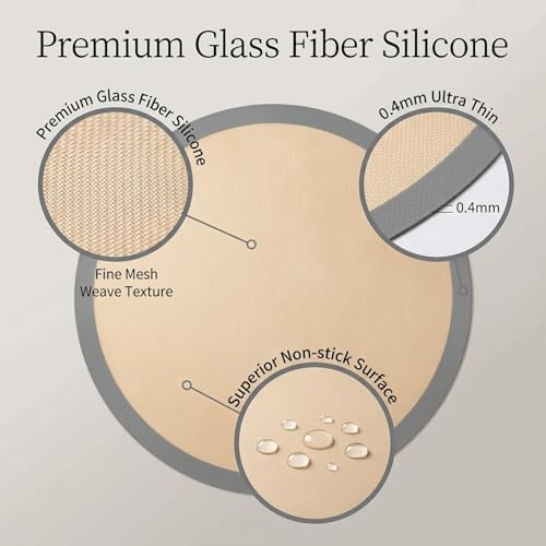 Silicone Baking Mat Set with Liner, Gray, 9 Inches