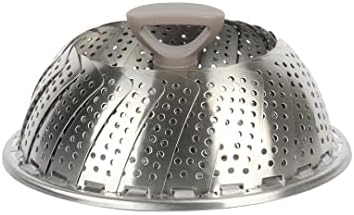 Martha Stewart Richburn 10.6-Inch Telescopic Folding Steamer Insert with Nylon Handle – Mirror Finish, Durable Stainless Steel Vegetable and Food Steamer