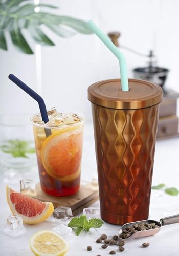 12 Pcs Reusable Silicone Drinking Straws with Travel Case - Long