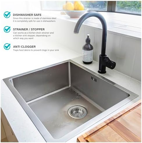 Highcraft 97353 Sink Basket Strainer Replacement, 3.5"
