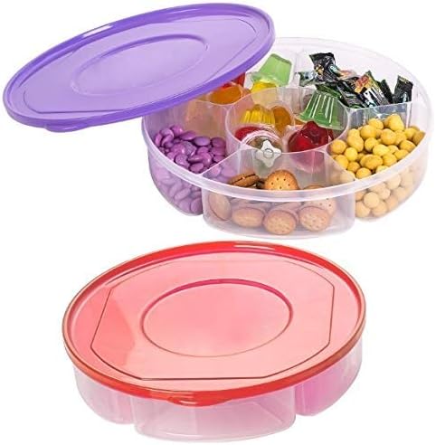 2 Pack - Candy and Nut Serving Container, Appetizer Tray with Lid, 6
