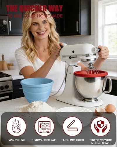 Collapsible Thickened Silicone Kitchen Aid Bowl Liners,Food Grade
