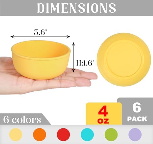 Webake 3.5" Silicone Pinch Bowls for Cooking Prep, 4oz Small Dipping