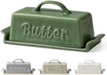 LYEOBOH Ceramic Butter Dish with Lid, Butter Dish Holder for