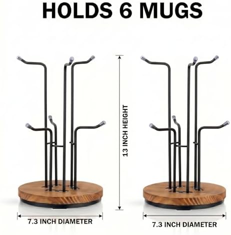 2 Pack 360° Rotating Large Mug Tree for Counter, Coffee Mug Holder