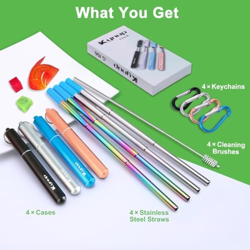 Kynup Reusable Collapsible Metal Straws, Cruise Ship Essentials