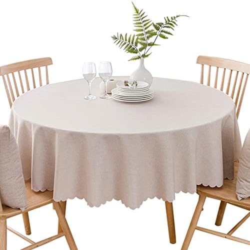 Jeloris Round Waterproof Tablecloth Spill-Proof and Stain Resistant