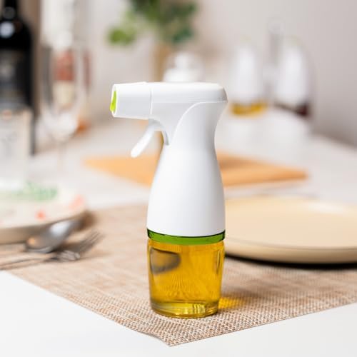 Prepara Simply Mist Olive Oil Sprayer, Chrome Band, White/Green
