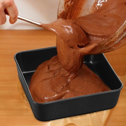 E-far 8x8 Baking Pan, Nonstick Square Cake Pan with Stainless Steel