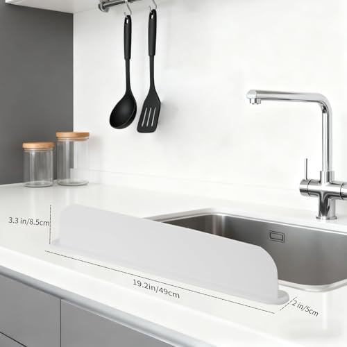 19.2inch(49cm) Silicone Sink Splash Guard, Sink Splash Guard with
