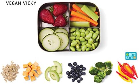 Bits Kits Stainless Steel Bento Box Lunch and Snack Container, 4