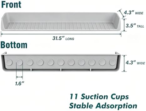 Bathtub Splash Guard with Strong Suction Cups, Silicone Splash Guard