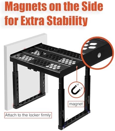 Piffny Locker Organizer Shelf, 2 Pack, Black