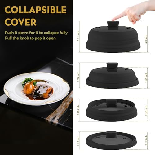 Collapsible Microwave Splatter Cover, Glass Silicone Foldable