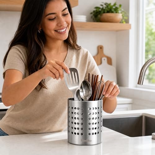 KSENDALO 3-Pack Stainless Steel Utensil Drying Holders