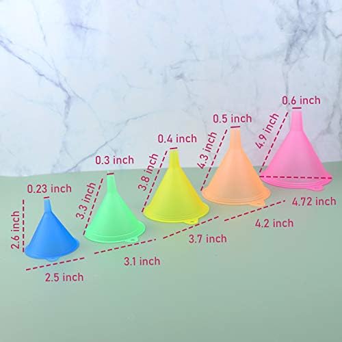 AUEAR, Candy Colors Plastic Funnel Set for Quick and Clean