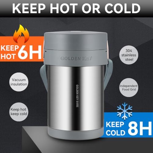 GOLDEN KEY 74 oz Stainless Steel Wide Mouth Large Food Thermo Hot Food