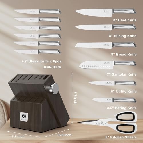 imarku 14-Piece Stainless Steel Kitchen Knife Set