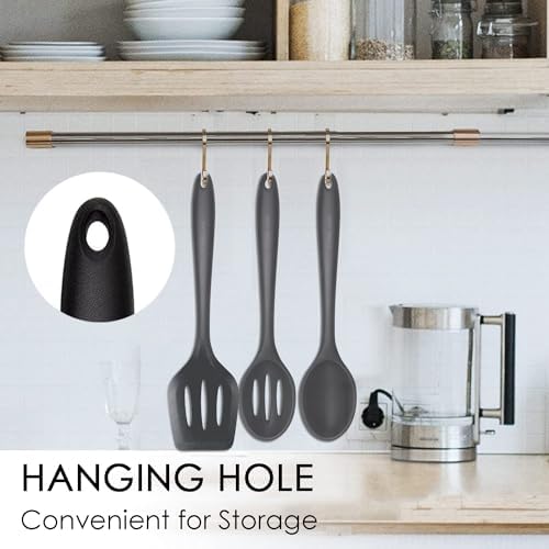Silicone Nonstick Utensils, Set of 3, Black, Silicone Cooking Utensils