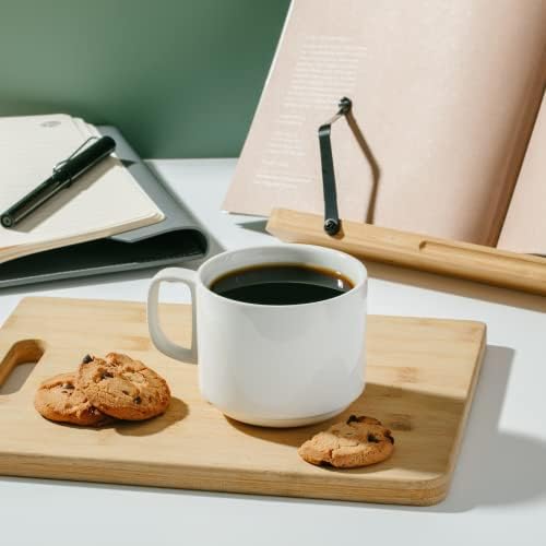 BTaT- Porcelain Stackable Coffee Mugs, 12 Pack, 12 oz, White