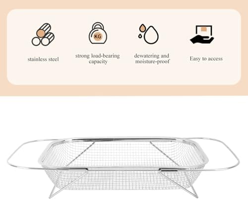 gernie Over the Sink Strainer, Stainless Steel Colander Strainer