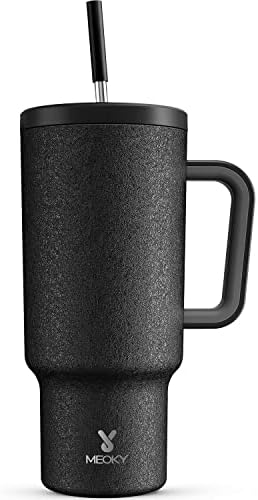 Meoky 40oz Tumbler with Handle, Leak-proof Lid and Straw, Insulated
