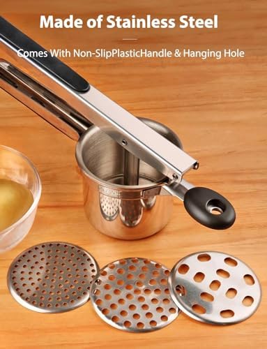 Potato Ricer, Stainless Steel Fruit and Vegetables Masher