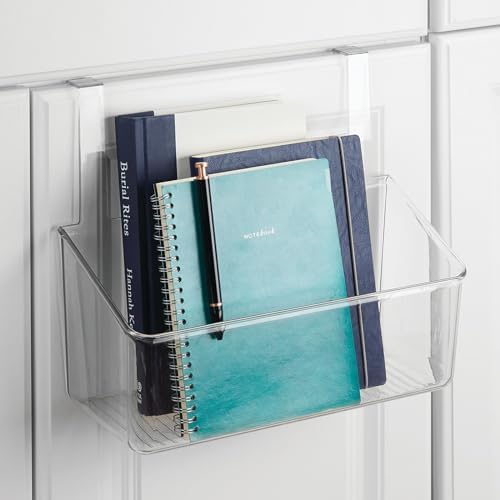 mDesign Plastic Over Cabinet Door Storage Organizer Bin for Kitchen