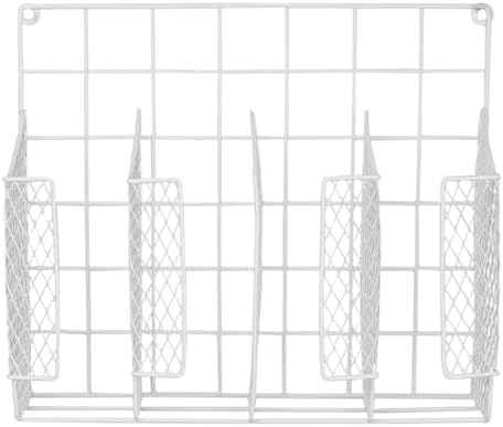 Home Basics Organizer Rust Resistant, Perfect for Food Storage, Silver Foil, Wax Paper, Sandwich Bags, Plastic Wrap-Mounts,White