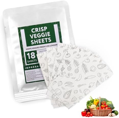 IMPRESA Produce Keeper Food Storage Sheets, Pack of 18