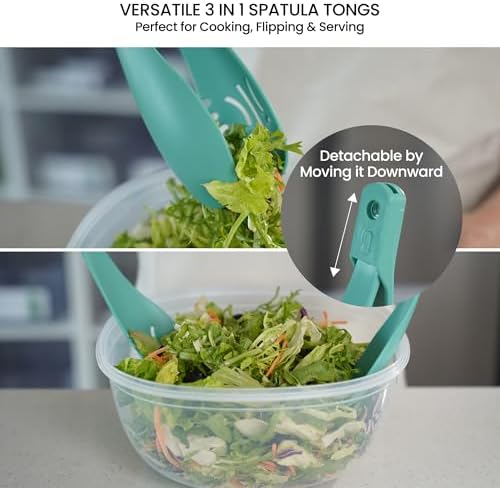 LISI Salad Bowls Set with Airtight Lids, BPA-Free, Leak-Proof Plastic
