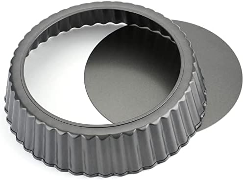 Tosnail 2 Pack Deep Tart Pan, 9.5" x 2" Quiche Pie Pan with Removable