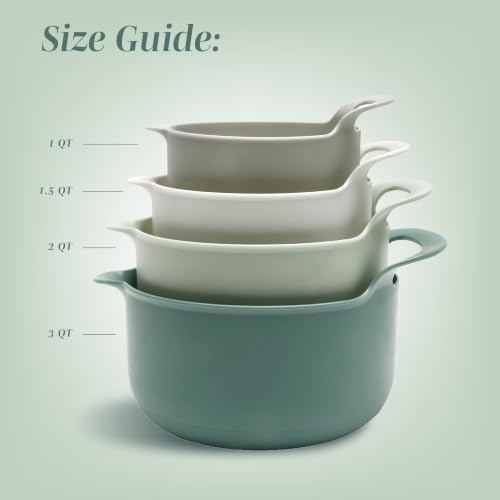 COOK WITH COLOR Nesting Plastic Mixing Bowl Set with Pour Spouts and