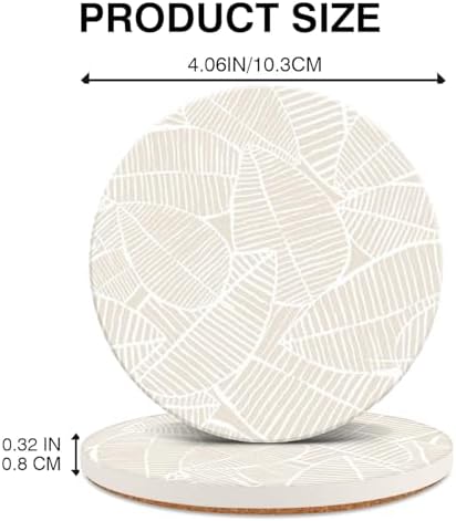 Ceramic Absorbent Table Coasters Set of 2 - Heat-Resistant Desk Cup