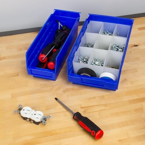 Akro-Mils 30120 Plastic Shelf Bins, 12" x 4" x 4", 24-Pack