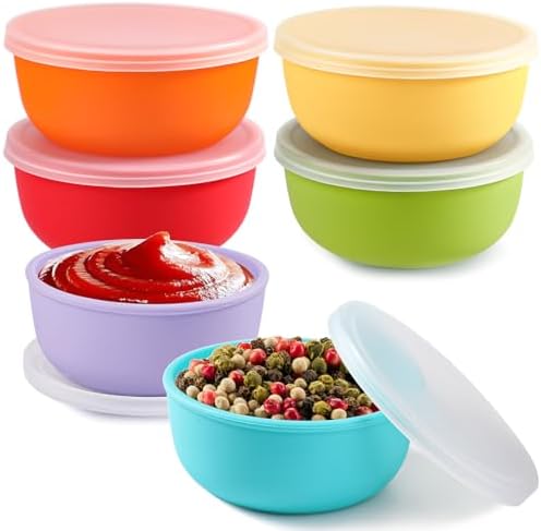 Webake 3.5" Silicone Pinch Bowls for Cooking Prep, 4oz Small Dipping