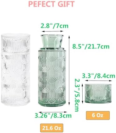 Mouthwash Dispenser for Bathroom, 21.6Oz Vintage Glass Water Carafe