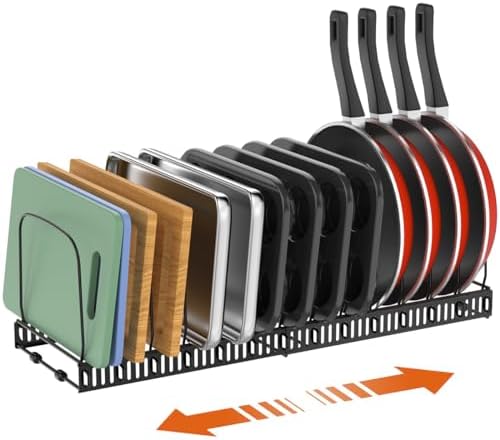 Housolution Cutting Board and Baking Tray Organizer, Black