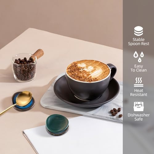 Small Ceramic Spoon Rest 3PCS for Coffee Tea Spoon Kitchen Counter