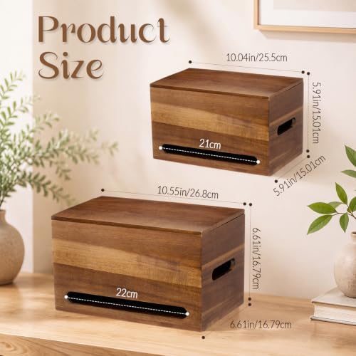 SiliFine 2 Pack Trash Bag Holder Dispenser Wall Mount 2 Sizes Acacia