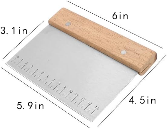 Dough Cutter for Bread and Pizza Dough - Stainless Steel Metal Griddle