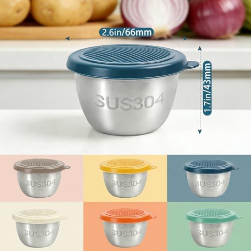 6 Pack Stainless Steel Condiment Cups With Lids