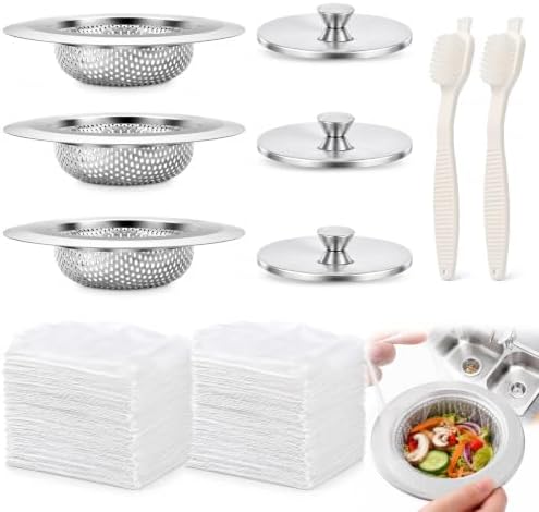 4.5"Stainless Steel Sink Drain Strainer Set of 3,150 Disposable Drain