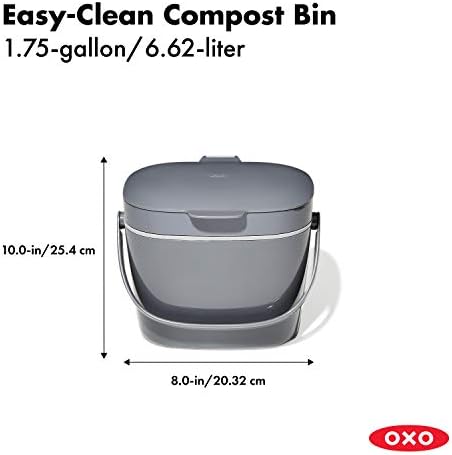 OXO Good Grips Compost Bin, Charcoal, 1.75 Gal