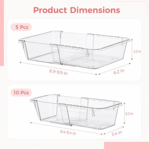 15 Pcs Expandable Drawer Organizer,Adjustable Drawer